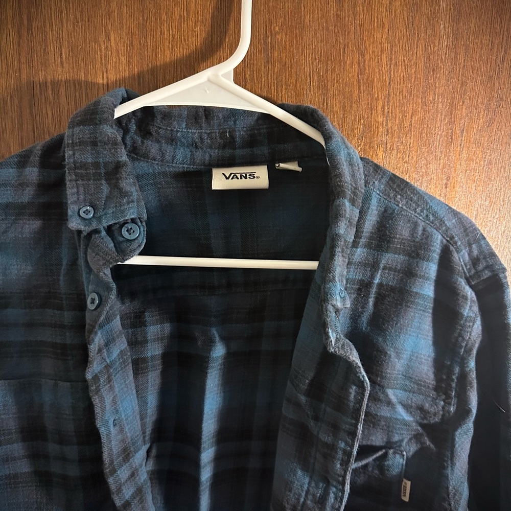 Vans Navy Checkered Button-Up Shirt